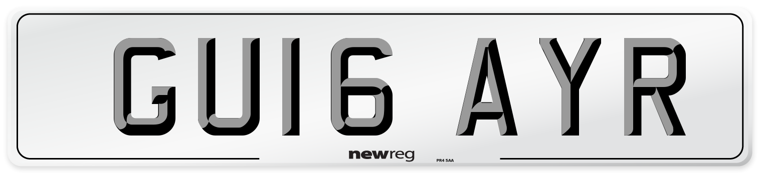 GU16 AYR Number Plate from New Reg